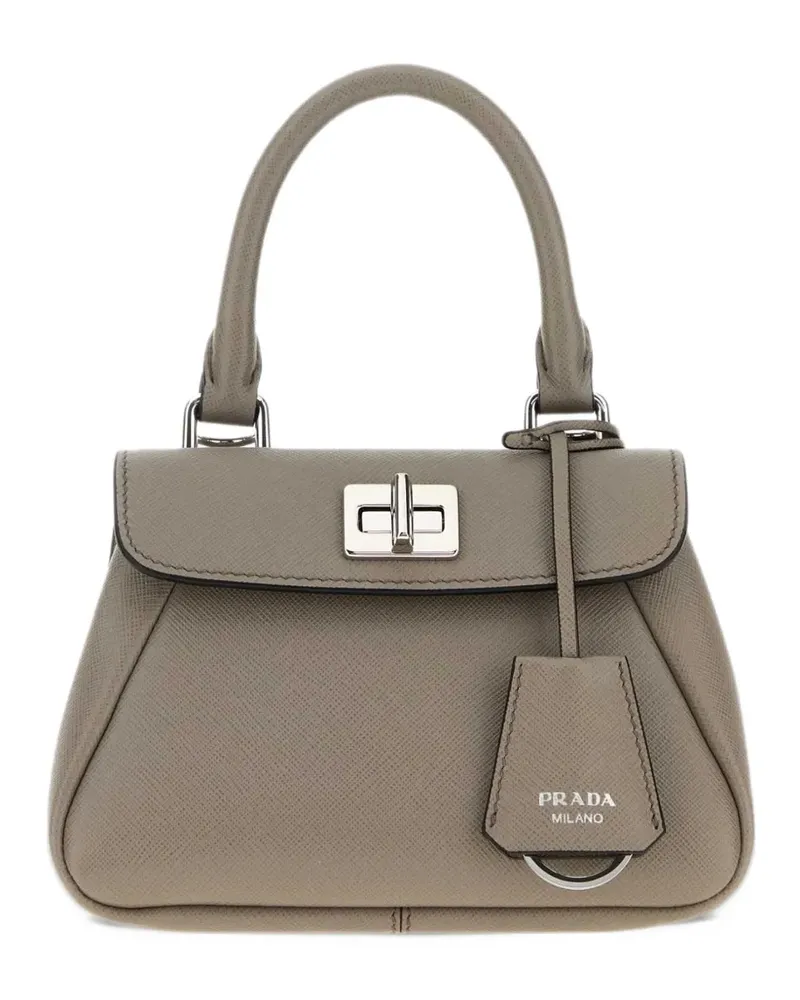 Prada Mini Avoir Handtasche aus Saffiano-Leder - Nude Nude