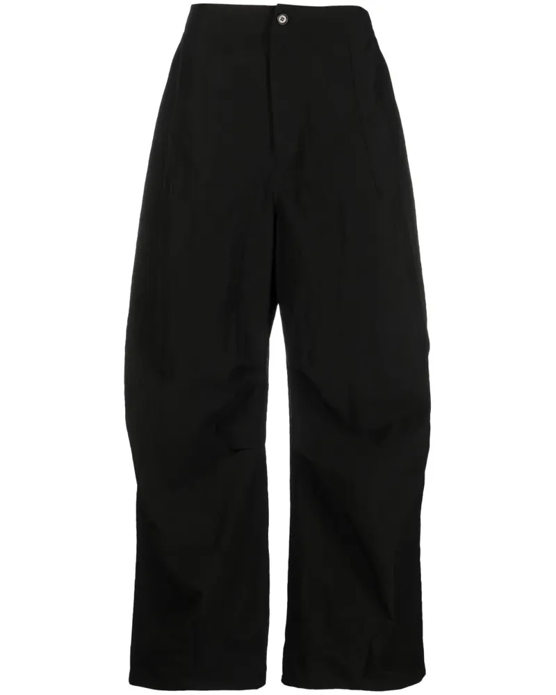 AMOMENTO Ripstop Fatigue Wide-Leg-Hose - Schwarz Schwarz
