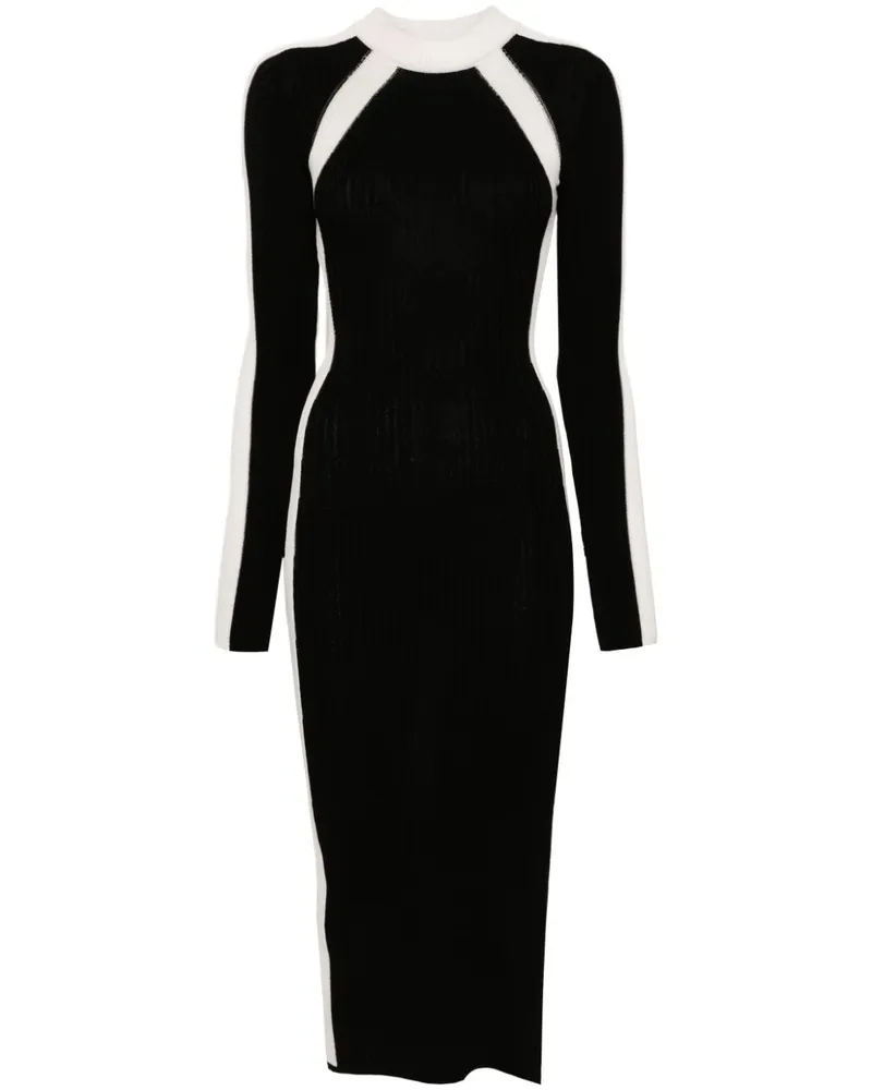 Patrizia Pepe Zweifarbiges Kleid - Schwarz Schwarz