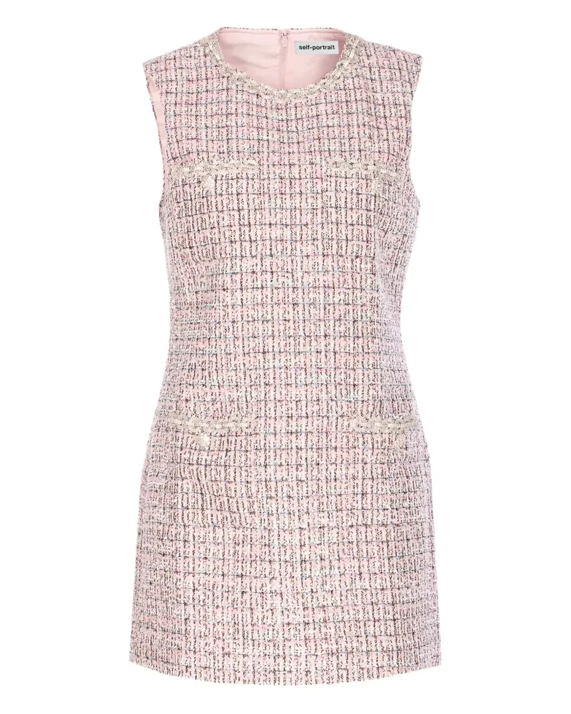 Self-Portrait Kleid mit Kristallen - Rosa Rosa