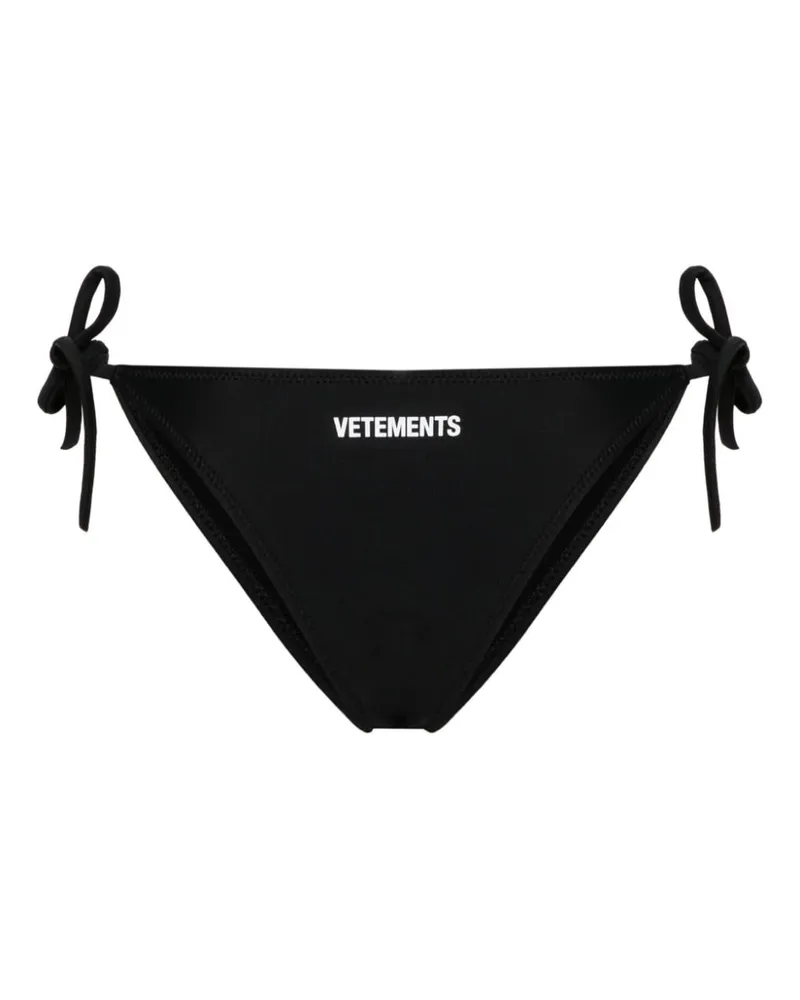 VETEMENTS Bikinihöschen mit Logo-Print - Schwarz Schwarz