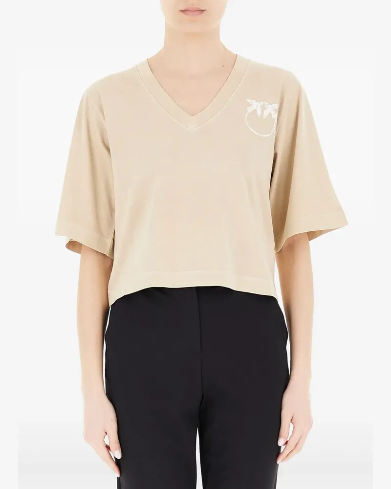Pinko T-Shirt mit "Love"-Print - Nude Nude