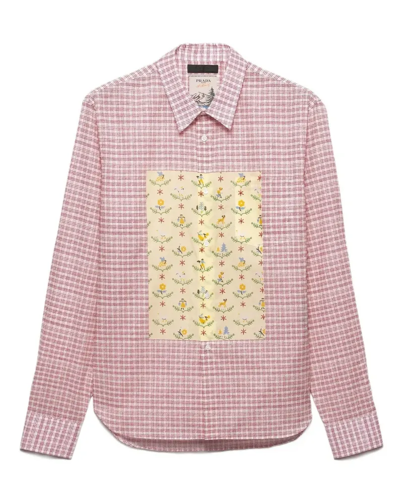 Prada Kariertes Hemd mit Blumen-Print - Rot Rot