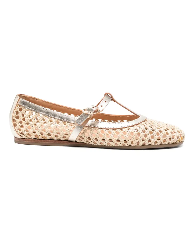 Ancient Greek Sandals Gewebte Aerati Ballerinas mit T-Riemen - Nude Nude