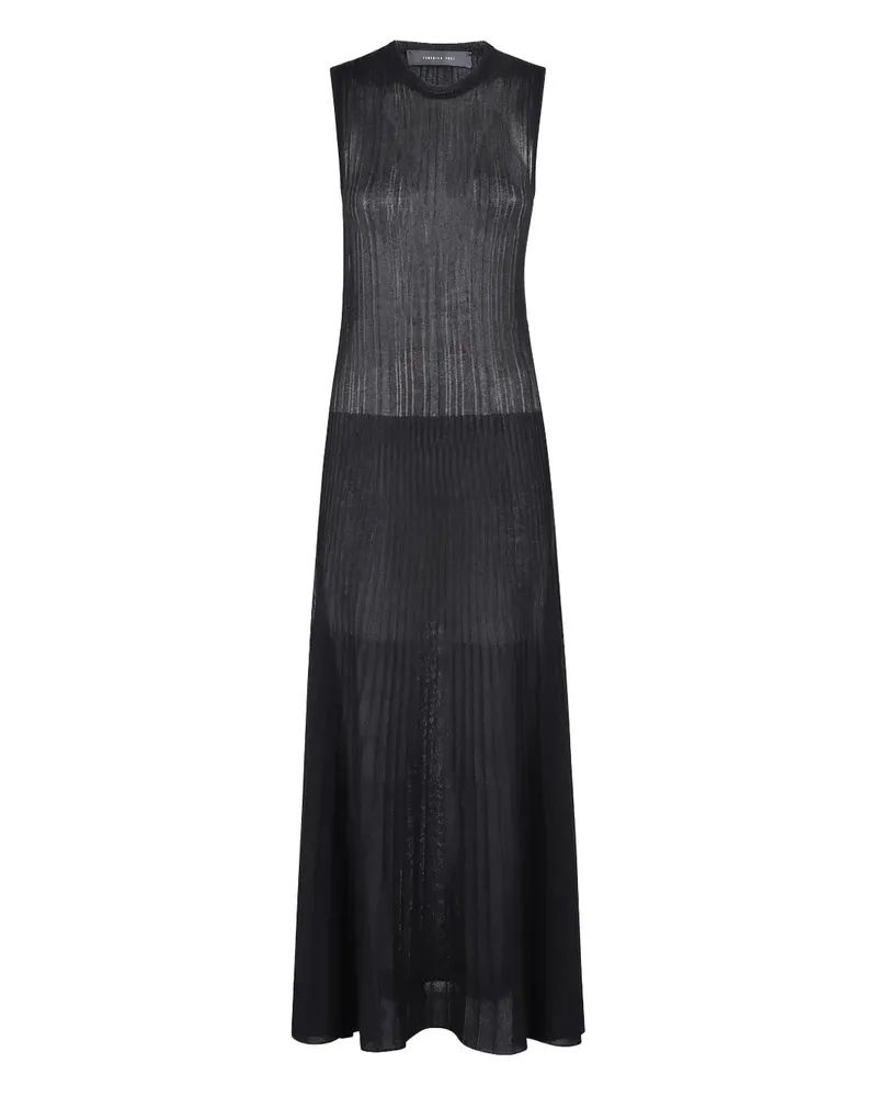 Federica Tosi Maxikleid mit Falten - Schwarz Schwarz