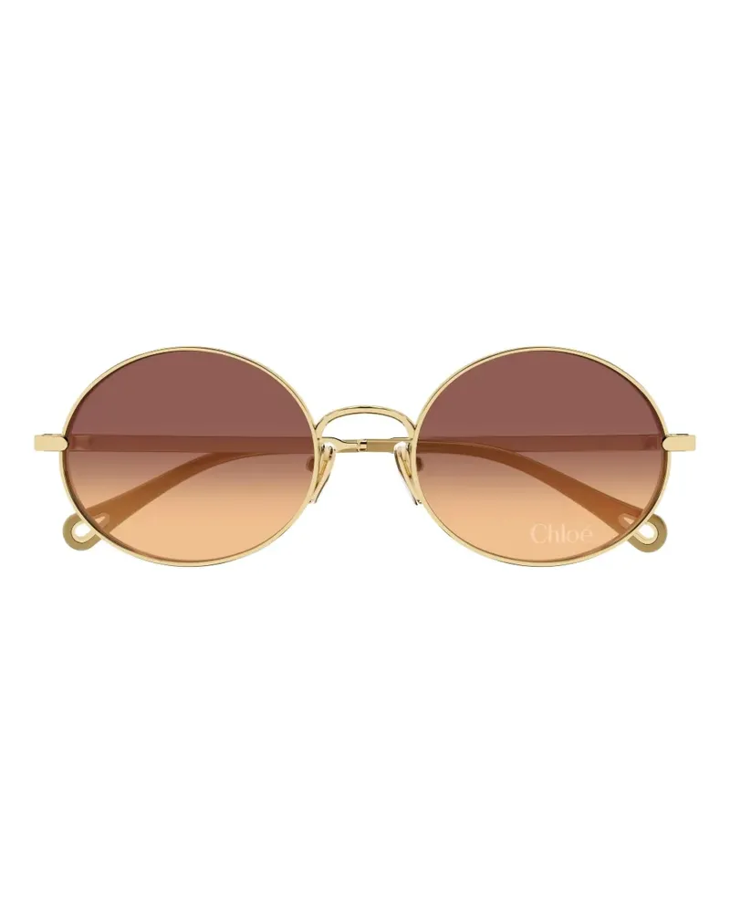 Chloé CH0326S Sonnenbrille mit rundem Gestell - Gold Gold