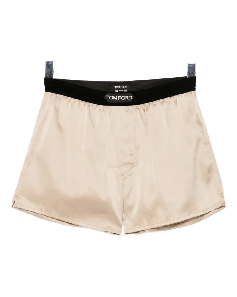 Tom Ford logo-patched boxer - Nude Nude