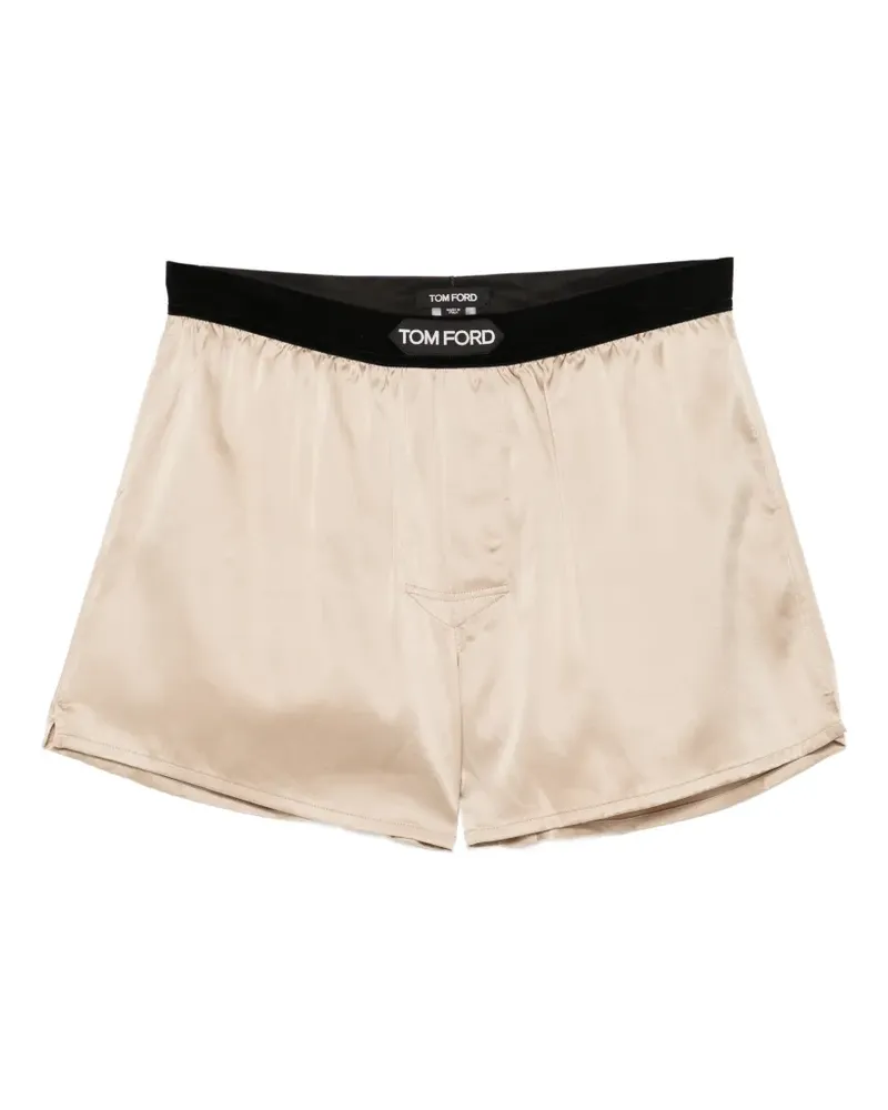 Tom Ford logo-patched boxer - Nude Nude