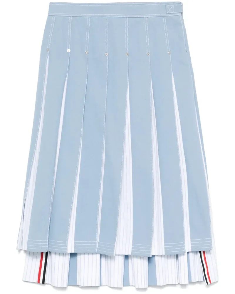 Thom Browne Jeans-Midirock mit Falten - Blau Blau