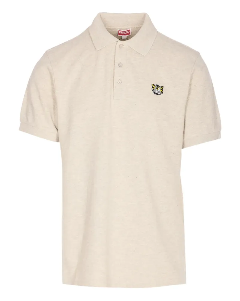 Kenzo tiger patch polo shirt - Nude Nude