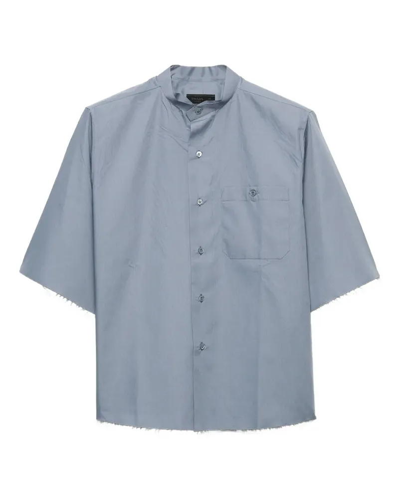 Prada Ungesäumtes Hemd mit Stehkragen - Blau Blau
