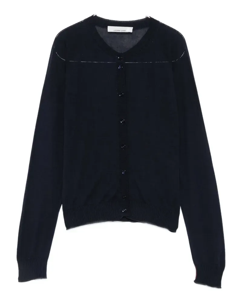 Liviana Conti fine-knit button-up cardigan - Blau Blau