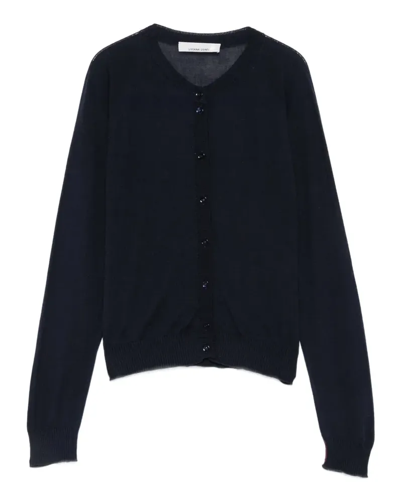 Liviana Conti Fein gestrickter Cardigan - Blau Blau
