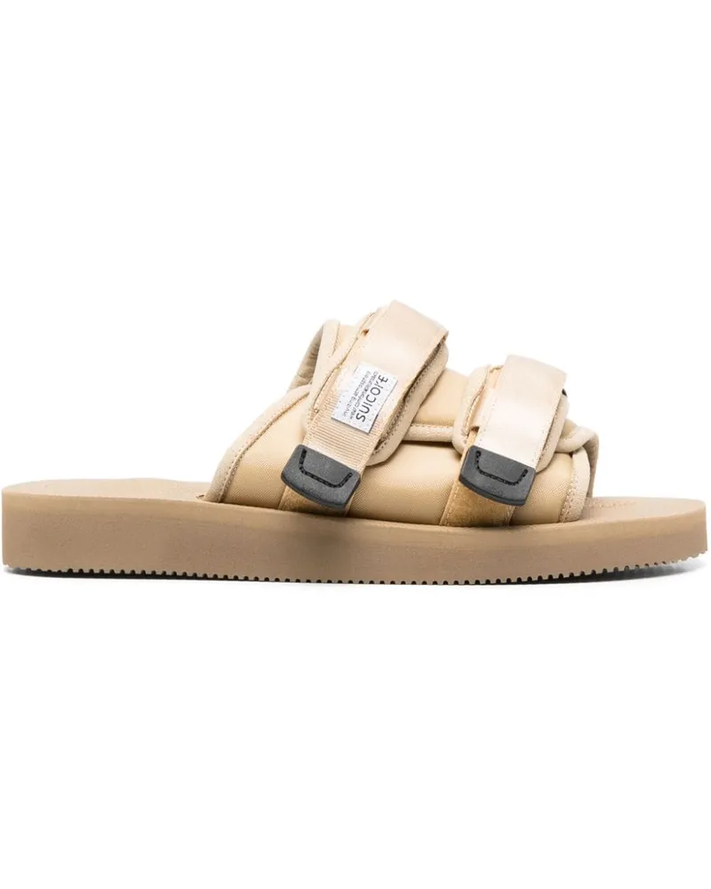SUICOKE Moto CAB Pantoletten mit Klettverschluss - Nude Nude