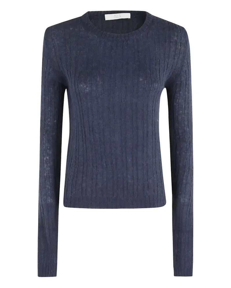 TELA Landärmeliger Pullover mit Zopfmuster - Blau Blau