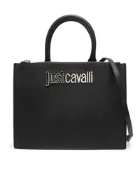 Just Cavalli Handtasche mit Logo-Schild Schwarz