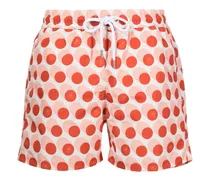 Badeshorts mit Polka Dots - Orange