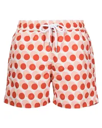 Frescobol Carioca Badeshorts mit Polka Dots Orange