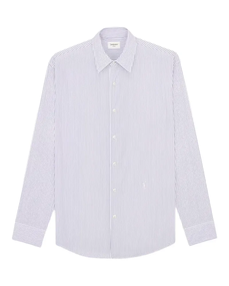 Saint Laurent Gestreiftes Hemd - Weiß Weiß