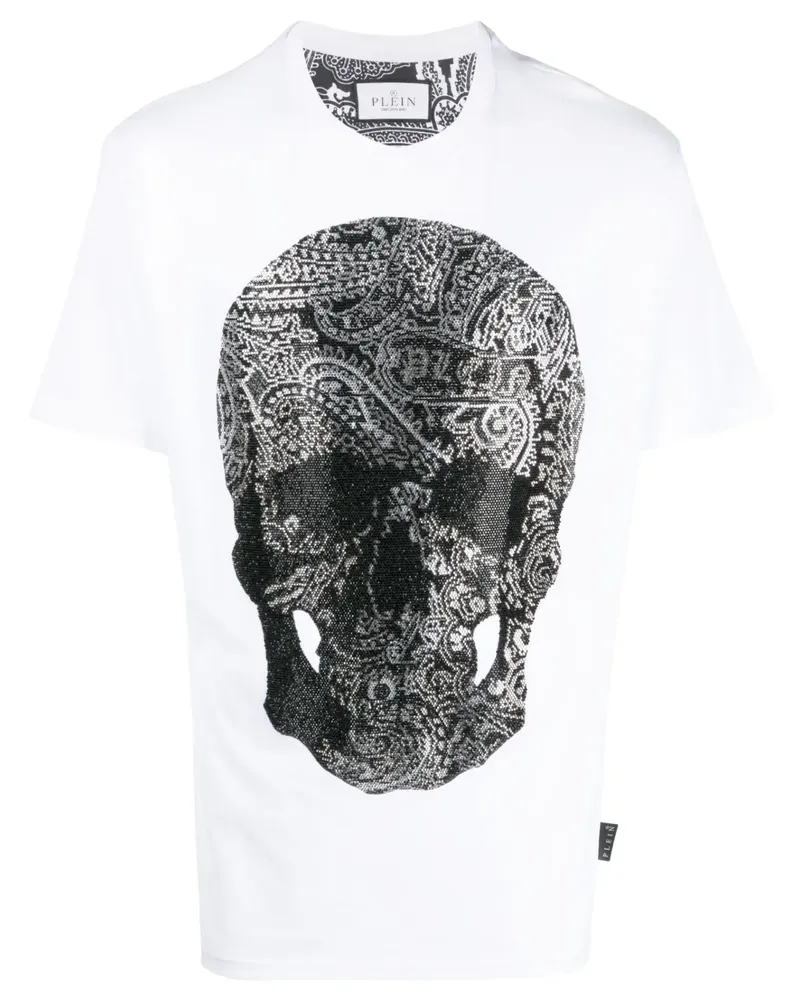 Philipp Plein T-Shirt mit Totenkopf-Print - Weiß Weiß