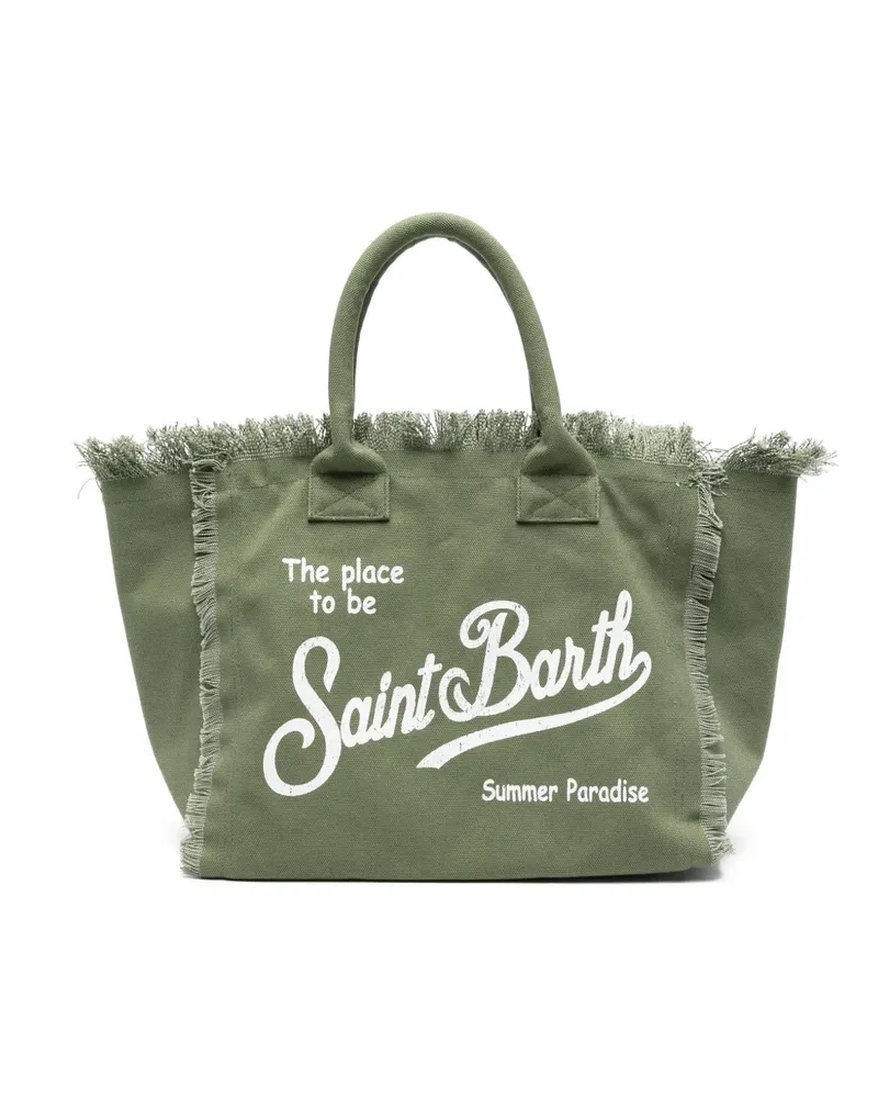 MC2 Saint Barth Vanity frayed-edge tote bag - Grün Grün