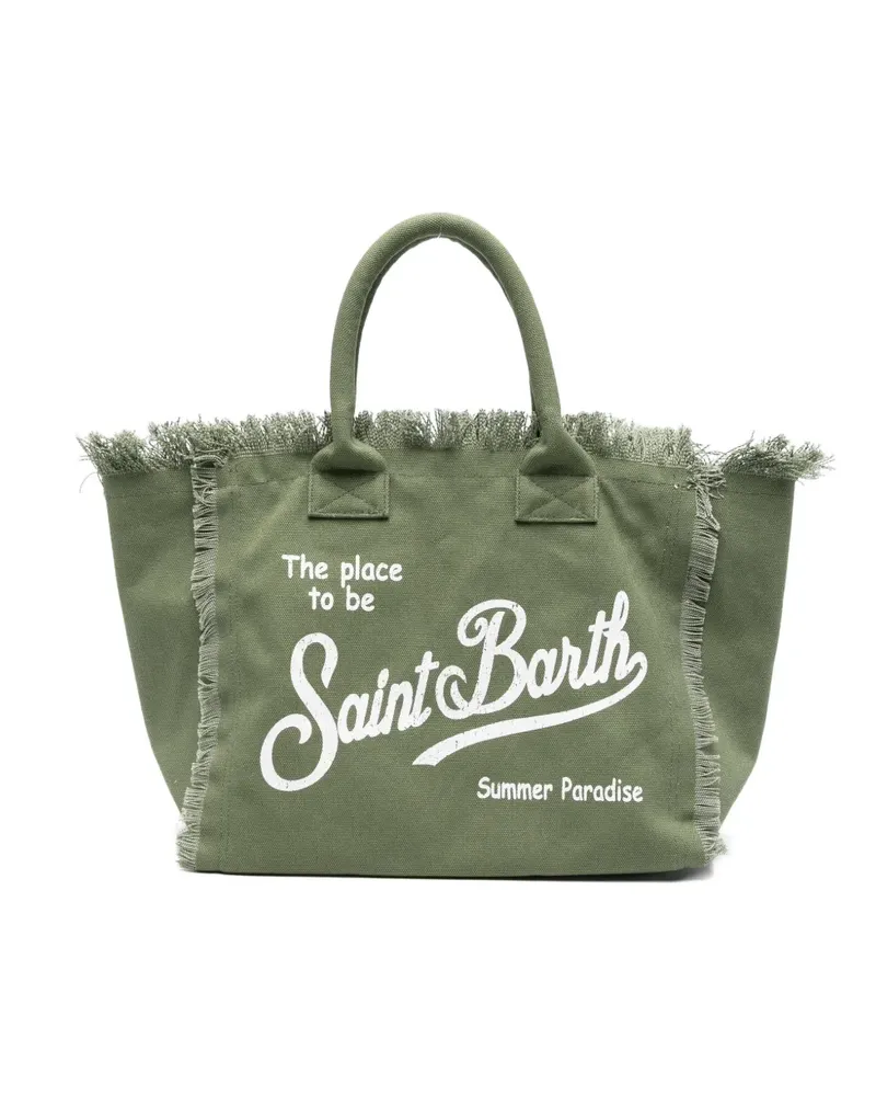 MC2 Saint Barth Vanity frayed-edge tote bag - Grün Grün