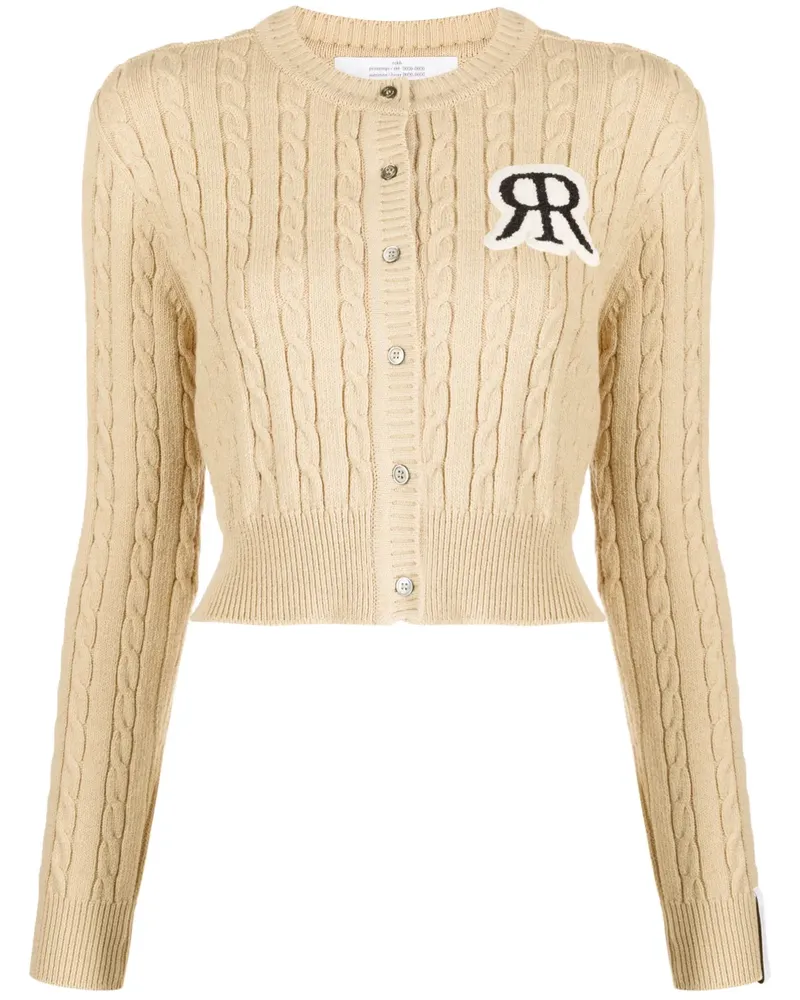 Rokh Cardigan mit Zopfmuster - Nude Nude