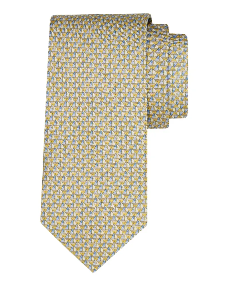 Ferragamo patterned tie - Gelb Gelb