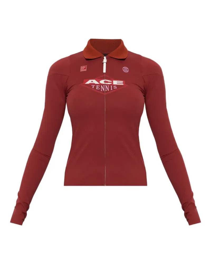 Lacoste Runway Tight-Fit-Poloshirt mit Reißverschluss - Rot Rot