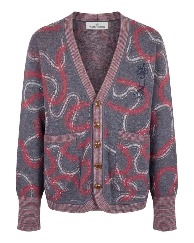 Vivienne Westwood Cutlass abstract-pattern cardigan - Grau Grau