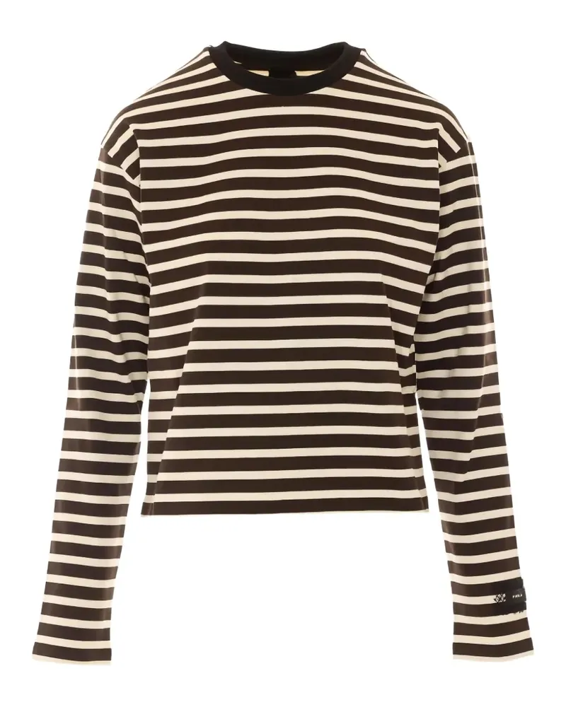 Pinko Mirtilla striped long-sleeve T-shirt - Braun Braun