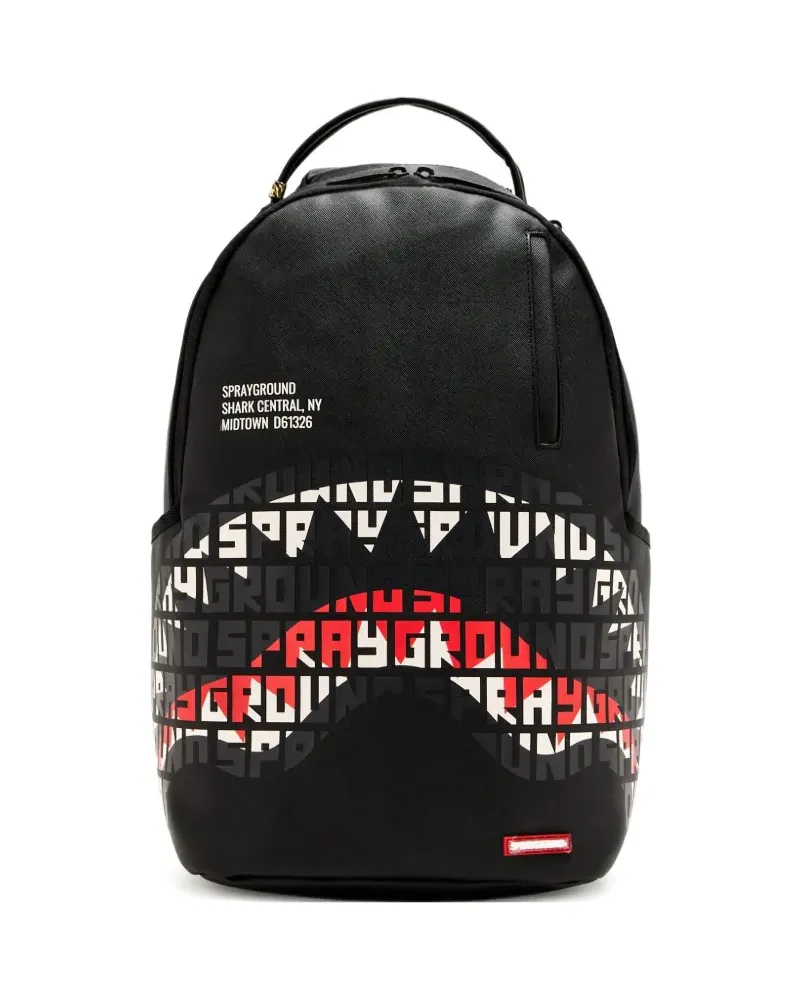 Sprayground Shark Central Infinity Mouth Rucksack mit grafischem Print - Schwarz Schwarz