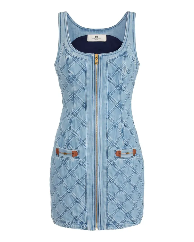 Elisabetta Franchi Minikleid mit Rautenmuster - Blau Blau