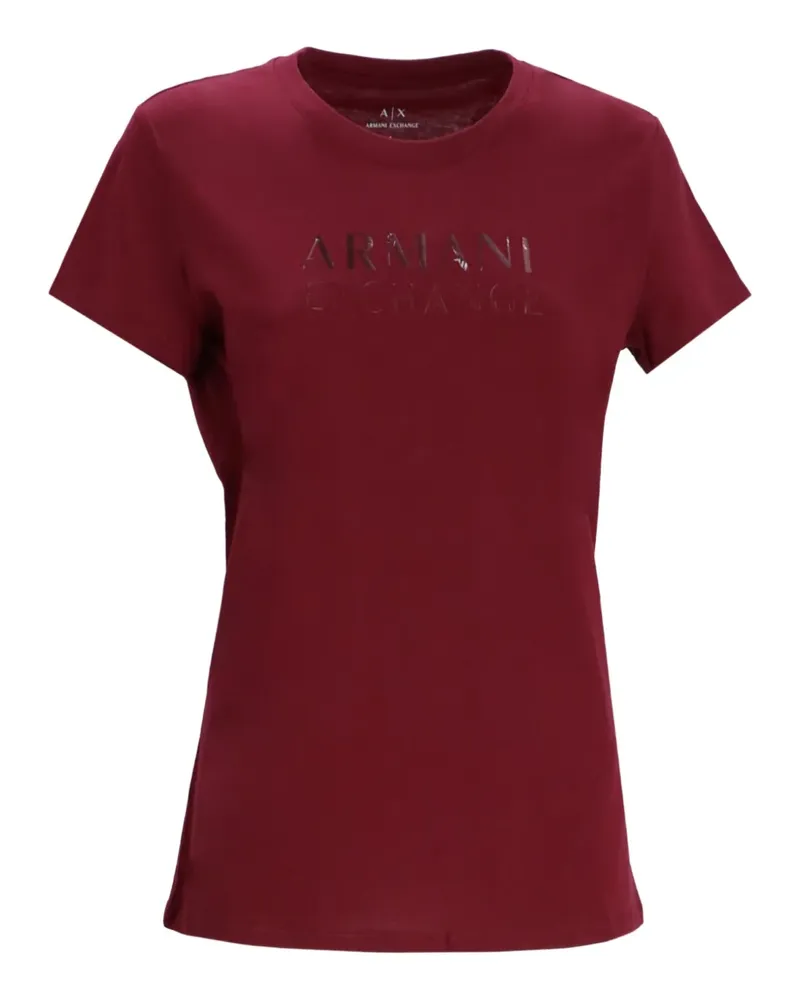 Armani Exchange T-Shirt mit Logo-Verzierung - Rot Rot