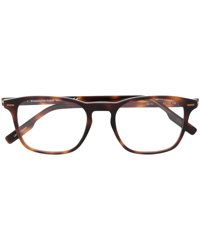 Ermenegildo Zegna Brille mit eckigem Gestell - Braun Braun