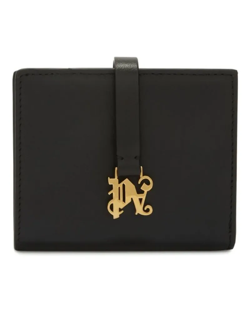 Palm Angels Portemonnaie mit Monogramm-Schild - Schwarz Schwarz