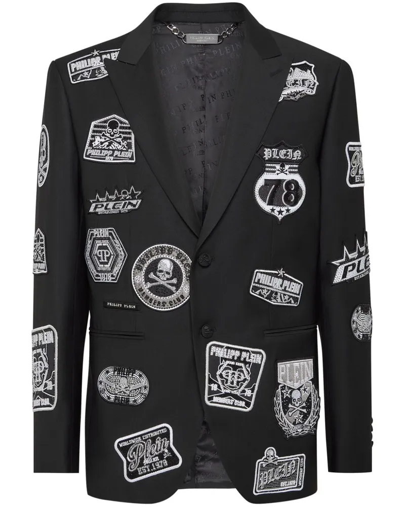 Philipp Plein Sakko mit Patches - Schwarz Schwarz