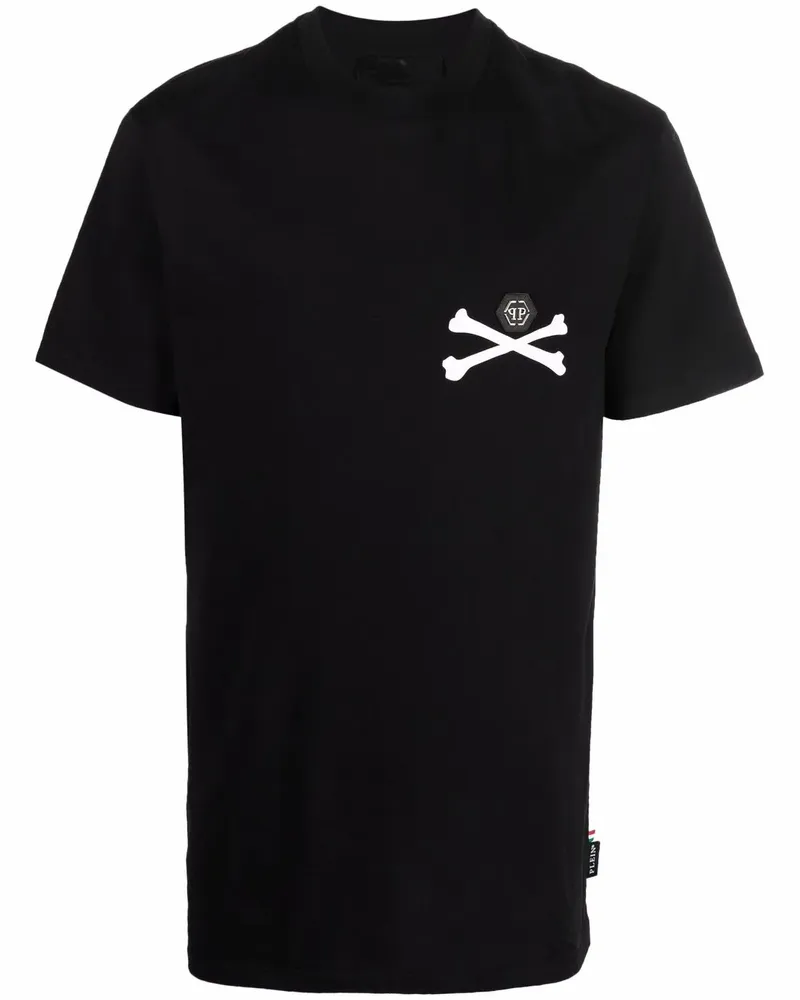 Philipp Plein T-Shirt mit Skelett-Print - Schwarz Schwarz
