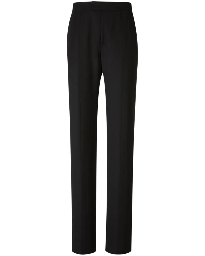 Alexander McQueen Hose mit Satinbesatz - Schwarz Schwarz