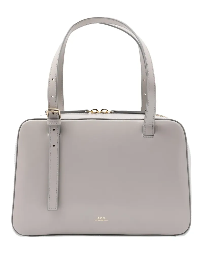 A.P.C. Virginie logo-detail leather tote bag - Grau Grau