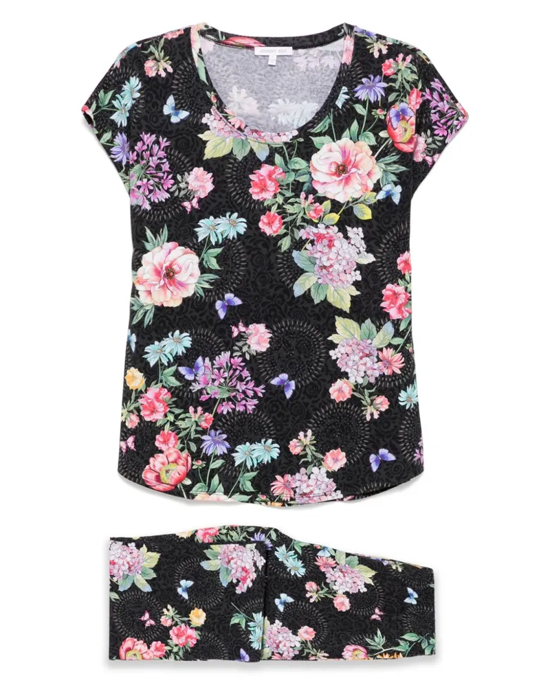 Johnny Was The Bobbie Cropped-Pyjama - Schwarz Schwarz