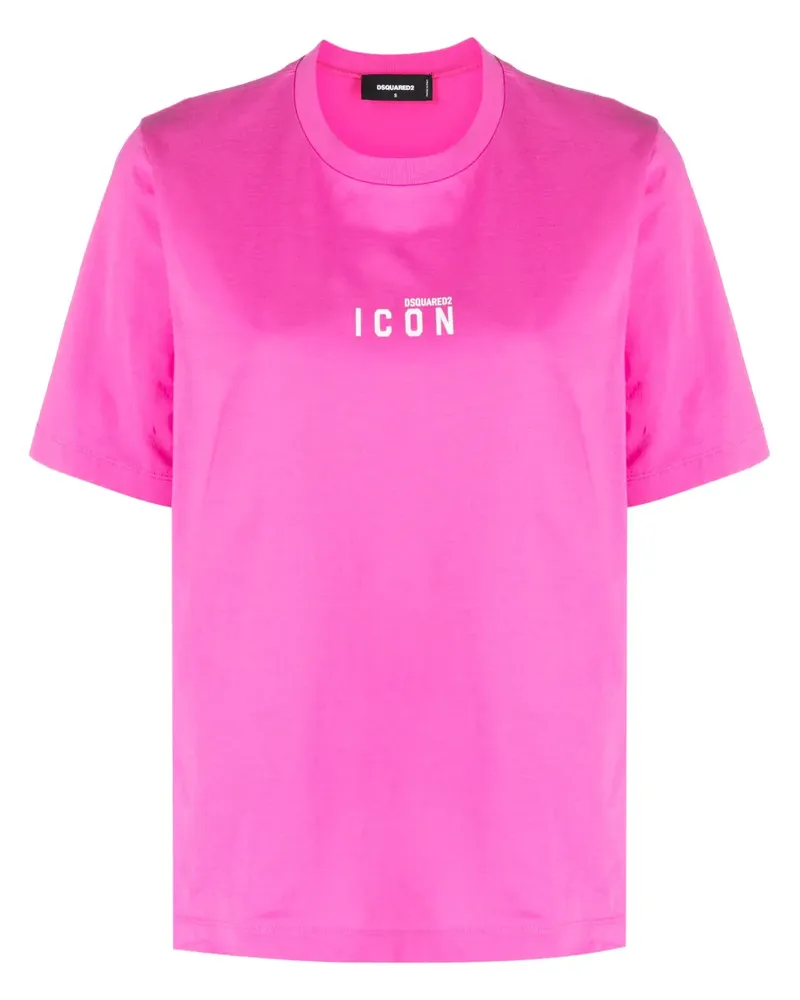 Dsquared2 Cropped-T-Shirt mit Logo - Rosa Rosa