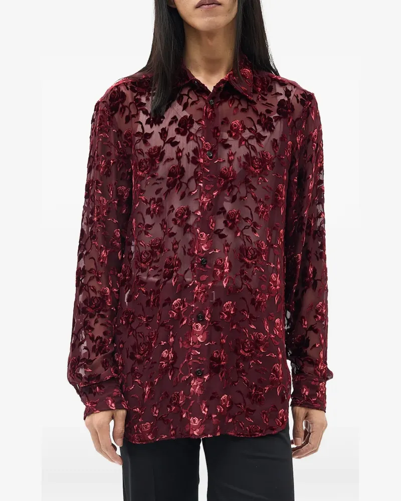 Ann Demeulemeester Andre Hemd mit Blumenprint - Rot Rot