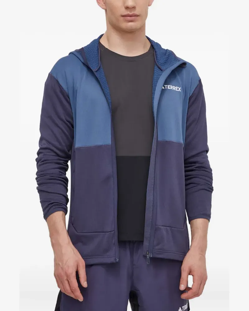 adidas panelled zip-up hoodie - Blau Blau