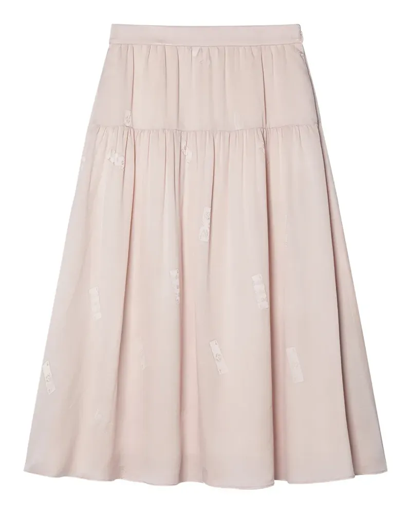 Shanghai Tang tiered silk midi skirt - Rosa Rosa