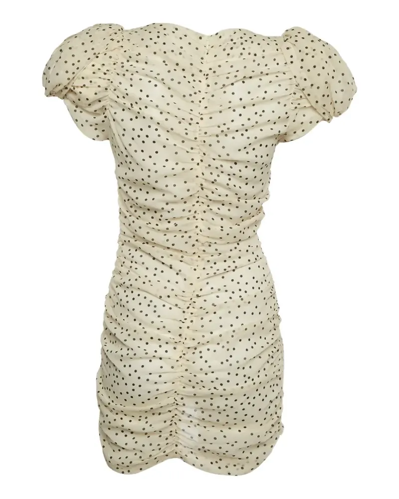 Magda Butrym Gerafftes Minikleid mit Polka Dots - Nude Nude