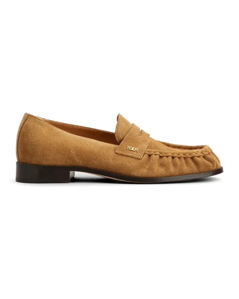 TOD'S Loafer aus Wildleder mit Logo - Nude Nude