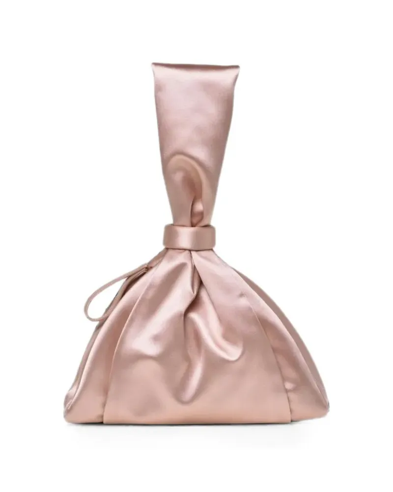 Alberta Ferretti satin-finish knotted clutch bag - Rosa Rosa