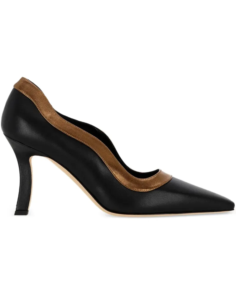 Manolo Blahnik Pumps mit Borten - Schwarz Schwarz