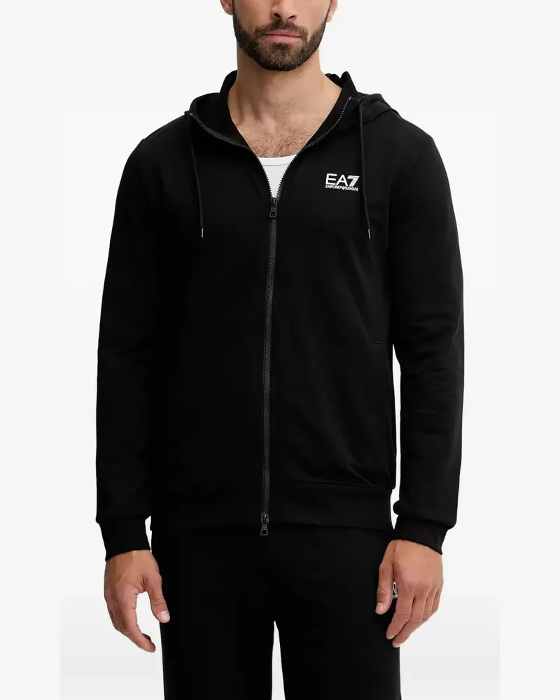 EA7 logo-print tracksuit - Schwarz Schwarz